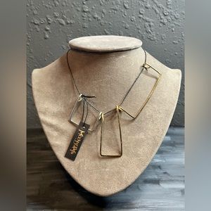 Vintage Moonbeams sterling silver & gold filled statement opera length necklace